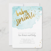 Wasserfarben Baby Sprinkle - Aqua Einladung (Vorderseite)