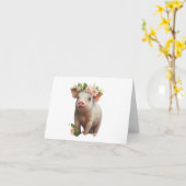 Wasserfarben-Babybrich mit Blume auf Kopf-BLANK Karte (Gelbe Blume)