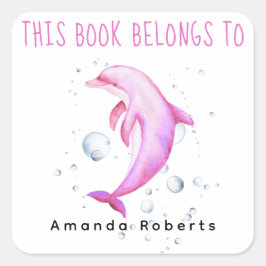 Wasserfarben - Babydusche Buchzeichen Quadratischer Aufkleber