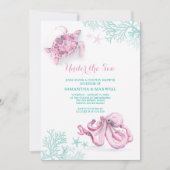 Wasserfarben-Babydusche Einladung unter dem Meer (Vorderseite)