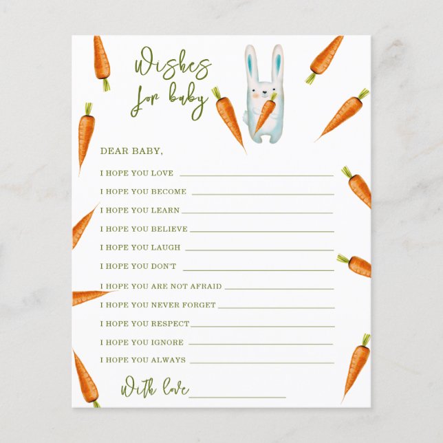 Wasserfarben-Babydusche - Wünsche für das Baby (Vorderseite)