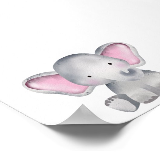 Wasserfarben-Babyelefone-Sitzplakat Poster (Ecke)