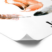 Wasserfarben Babynachwuchs Fuchs Kinderzimmer Pers Poster (Ecke)
