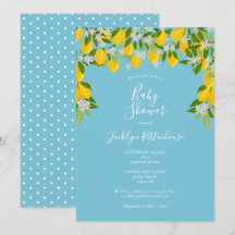 Wasserfarben-Babyparty mit Zitronenblüten und Grün