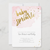 Wasserfarben-Babysprink - Rosa Einladung (Vorderseite)