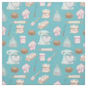Wasserfarben Backen auf Aquamarin Stoff (Muster)
