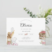 Wasserfarben Backen Geburtstagsparty Einladung (Stehend Vorderseite)