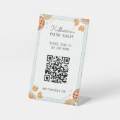Wasserfarben Backkuchen Konditorei QR Code Menü Sockelschild (Vorderseite)