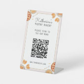 Wasserfarben Backkuchen Konditorei QR Code Menü Sockelschild (Vorderseite)