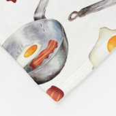 Wasserfarben Bacon & Eggs Frühstücksbuffet Muster Fleecedecke (Ecke)