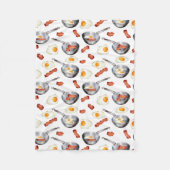 Wasserfarben Bacon & Eggs Frühstücksbuffet Muster Fleecedecke (Vorderseite)