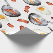 Wasserfarben Bacon & Eggs Frühstücksbuffet Muster Geschenkpapier (Ecke)