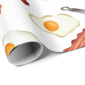 Wasserfarben Bacon & Eggs Frühstücksbuffet Muster Geschenkpapier (Rolleneckpunkt)