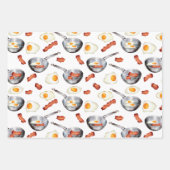 Wasserfarben Bacon & Eggs Frühstücksbuffet Muster Geschenkpapier Set (Vorderseite 3)