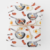 Wasserfarben Bacon & Eggs Frühstücksbuffet Muster Geschenkpapier Set (Beispiel)