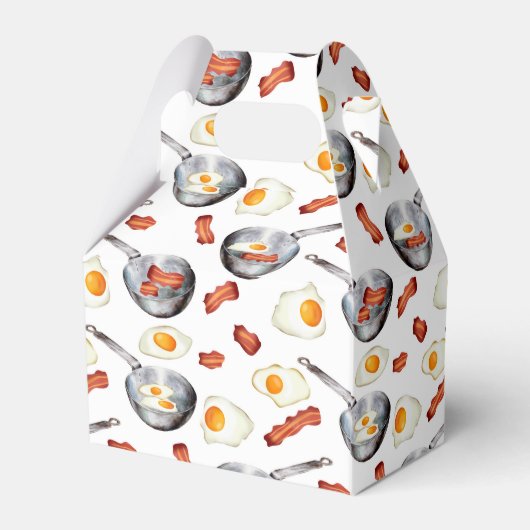 Wasserfarben Bacon & Eggs Frühstücksbuffet Muster Geschenkschachtel (Rückseite)