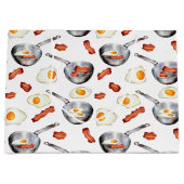 Wasserfarben Bacon & Eggs Frühstücksbuffet Muster Große Geschenktüte (Vorderseite)