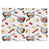Wasserfarben Bacon & Eggs Frühstücksbuffet Muster Große Geschenktüte (Rückseite)