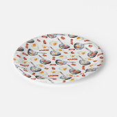 Wasserfarben Bacon & Eggs Frühstücksbuffet Muster Pappteller (Schrägansicht)