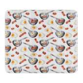 Wasserfarben Bacon & Eggs Frühstücksbuffet Muster Schneidebrett (Vorderseite)