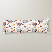 Wasserfarben Bacon & Eggs Frühstücksbuffet Muster Seitenschläferkissen (Rückseite)