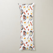 Wasserfarben Bacon & Eggs Frühstücksbuffet Muster Seitenschläferkissen (Rückseite (Vertikal))