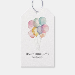 Wasserfarben-Balloons Alles Gute zum Geburtstag Mi Geschenkanhänger