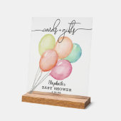 Wasserfarben Balloons Kinderduschkarten + Geschenk Acrylschild (Winkel)