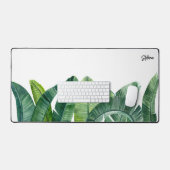 Wasserfarben Banana Palm Blätter Personalisiert Schreibtischunterlage (Tastatur & Maus)
