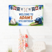 Wasserfarben-Baseball-Geburtstagsbanner Banner (Insitu)