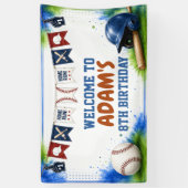 Wasserfarben-Baseball-Geburtstagsbanner Banner (Vertikal)