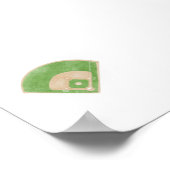 Wasserfarben-Baseball-Plakat Poster (Ecke)