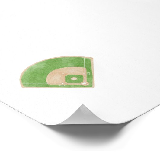Wasserfarben-Baseball-Plakat Poster (Ecke)