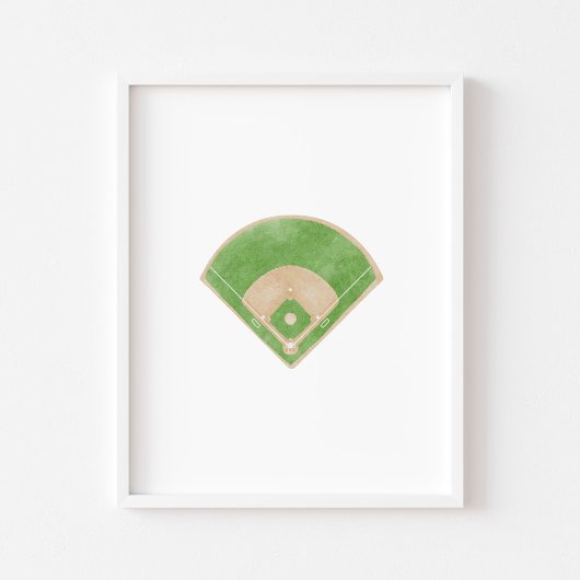 Wasserfarben-Baseball-Plakat Poster