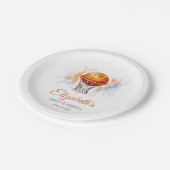 Wasserfarben Basketball Babydusche Pappteller (Schrägansicht)