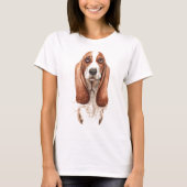 Wasserfarben-Basset T-Shirt (Vorderseite)