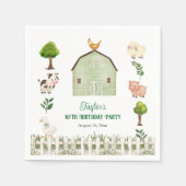 Wasserfarben-Bauernhoftiere Scheune 10. Geburtstag Serviette (Vorderseite)