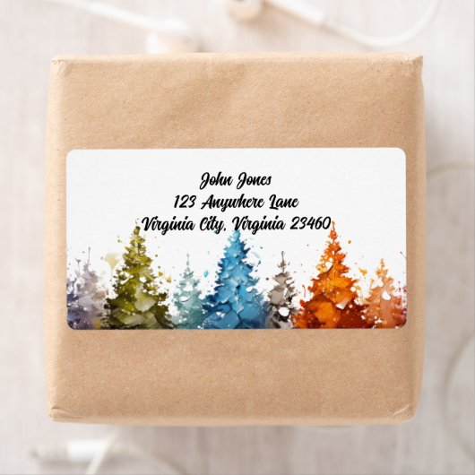 Wasserfarben-Bäume geben das Adressetikett zurück (Insitu)