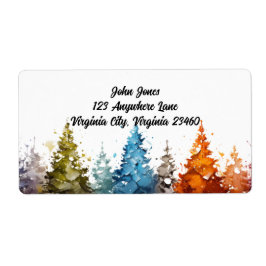 Wasserfarben-Bäume geben das Adressetikett zurück