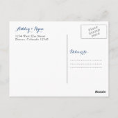 Wasserfarben Bäume Kaninchen Winterhochzeit Danke Postkarte (Rückseite)