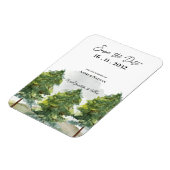 Wasserfarben Bäume Landschaft Hochzeit speichern d Magnet (Linke Seite)