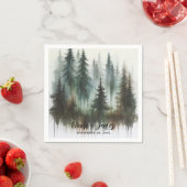 Wasserfarben Bäume Rustikale Hochzeit der Wildnis Serviette (Beispiel)