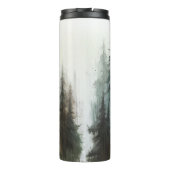 Wasserfarben Bäume Rustikale Hochzeit der Wildnis Thermosbecher (Rückseite)