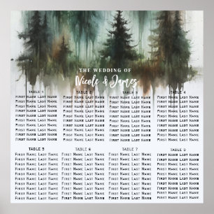Wasserfarben Bäume Rustikale Hochzeit Poster