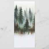 Wasserfarben Bäume Rustikales Hochzeitmenü Menükarte (Rückseite)