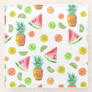 Wasserfarben-Baumuster Glasuntersetzer