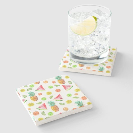 Wasserfarben-Baumuster Steinuntersetzer (Seitenansicht)