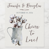 Wasserfarben-Baumwollstiele bei der Hochzeit von G Weinetikett (Einzelnes Label)