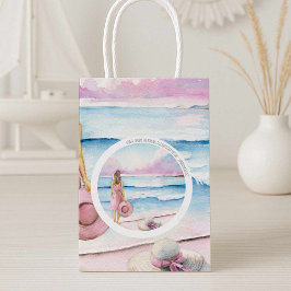 Wasserfarben Beach Art als Geschenktasche Mittlere Geschenktüte