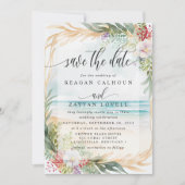 Wasserfarben Beach Hochzeitkarte Save the Date Einladung (Vorderseite)